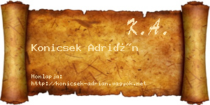 Konicsek Adrián névjegykártya